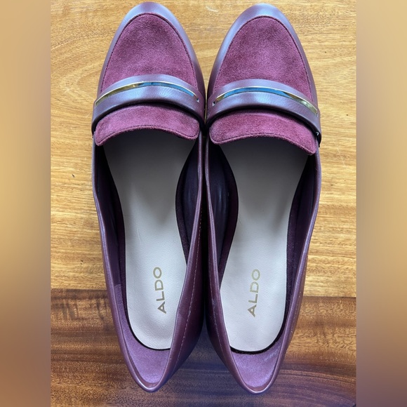 ALDO Women’s Leather Burgundy Loafers size US9 EUR40 - Picture 6 of 9